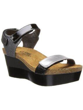 NAOT Miracle Platform Sandals Sz 42 EU 11-11.5 US Black Silver